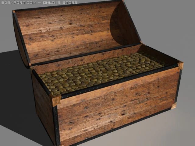 treasure chest 3D Model .c4d .max .obj .3ds .fbx .stl .blend 