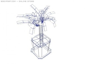 potted plant yucca aloifolia 3D Model