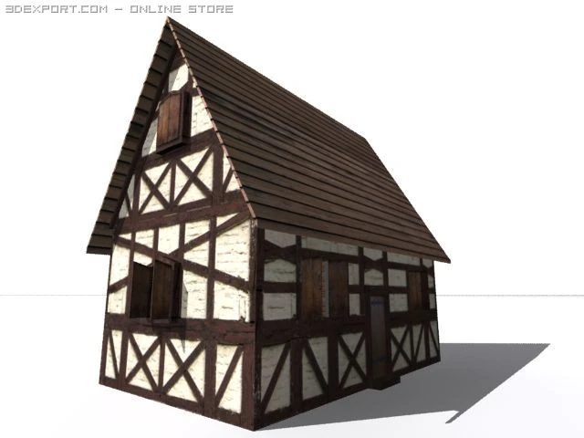 casa medievale Modello 3D .c4d .max .obj .3ds .fbx .stl .blend 