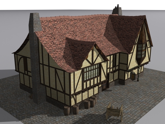golden barrel inn 3D Model .c4d .max .obj .3ds .fbx .stl .blend 