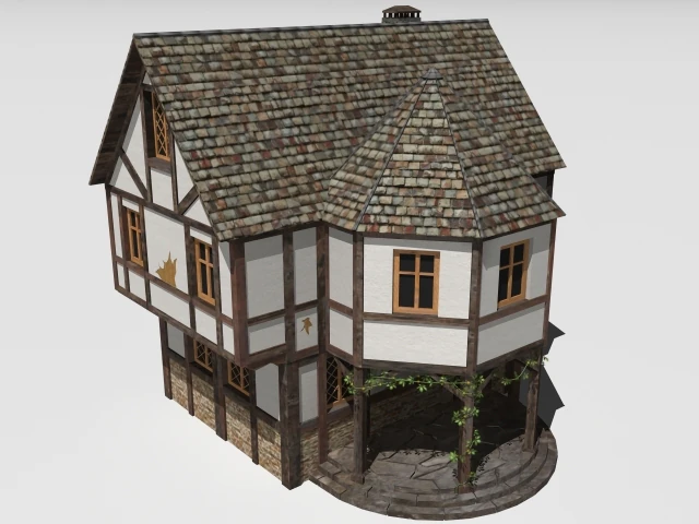 old house 3D Model .c4d .max .obj .3ds .fbx .stl .blend