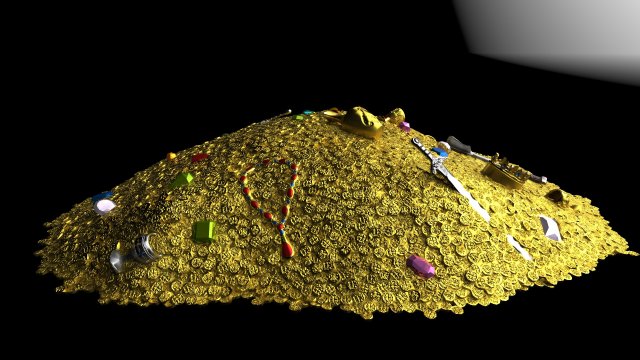 pile of gold 3D मॉडल .c4d .max .obj .3ds .fbx .stl .blend 