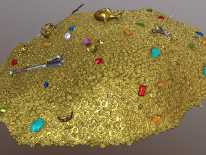 pile of gold 3D मॉडल