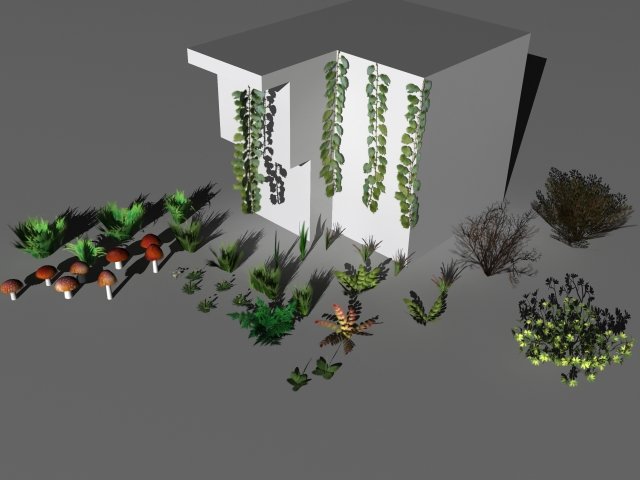 bushes and shrubs collection 3D Model .c4d .max .obj .3ds .fbx .stl .blend 