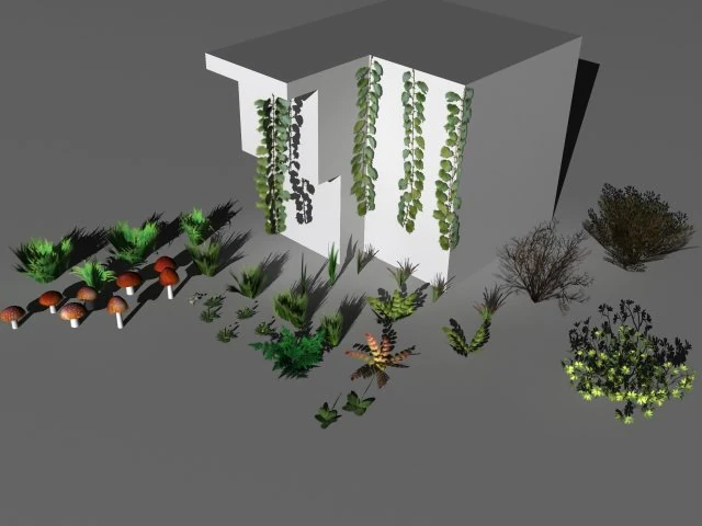 bushes and shrubs collection 3D Model .c4d .max .obj .3ds .fbx .stl .blend 
