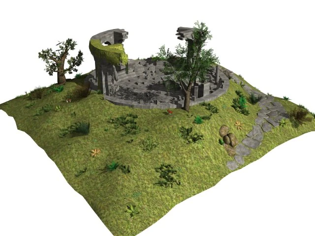 wethertop ruins 3D Model .c4d .max .obj .3ds .fbx .stl .blend