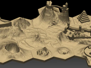 mapa sześciokątna Model 3D