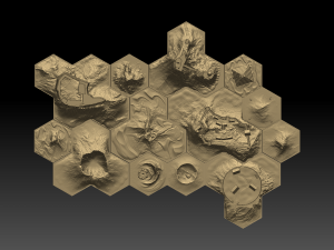 hexagonal map 3D Model