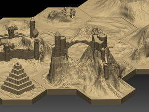 hexagonal map 3D Model