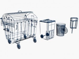 trash cans 3D Модель