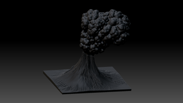 volcano 3D Model .c4d .max .obj .3ds .fbx .stl .blend 