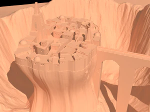 храм в вулкане 3D Модель