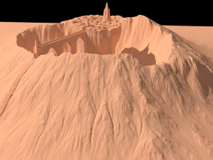 temple in volcano 3D Model