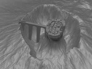 temple in volcano 3D Model