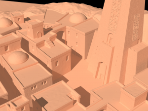 temple in volcano 3Dモデル