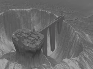 temple in volcano 3D Model