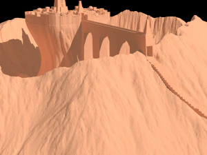 temple in volcano 3D Model