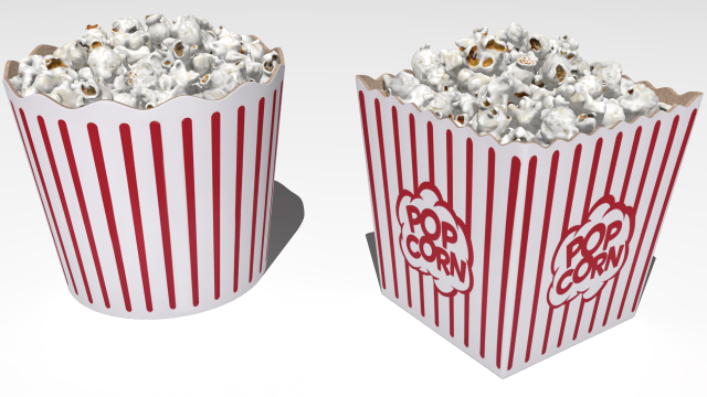 popcorn buckets 3D Model .c4d .max .obj .3ds .fbx .stl .blend 