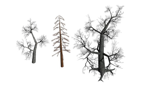 3 dead trees Modello 3D .c4d .max .obj .3ds .fbx .stl .blend 