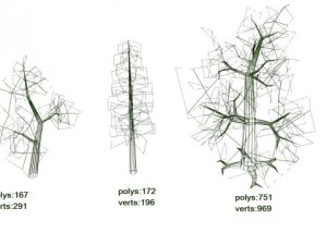 3 dead trees Modello 3D