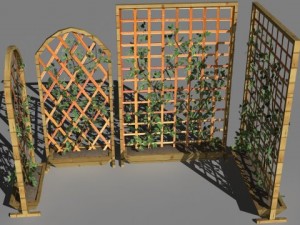 2 ivy trellis walls 3D Модель