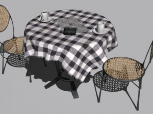 cafe  restaurant table collection 3D Model