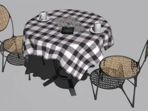 cafe  restaurant table collection 3D Model