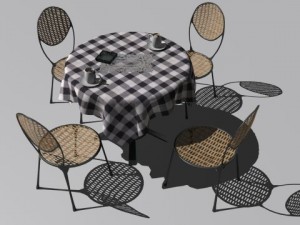 cafe  restaurant table collection 3D Model