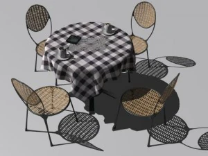 cafe  restaurant table collection 3D Model