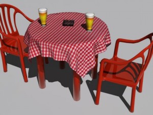 cafe  restaurant table collection 3D Model