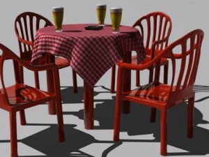 cafe  restaurant table collection 3D Model