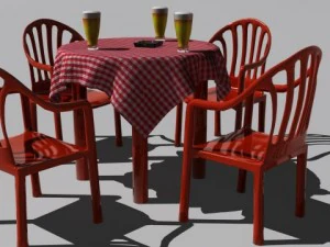 cafe  restaurant table collection 3D Model