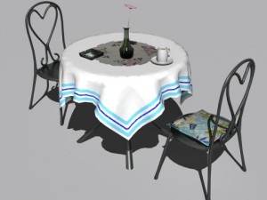 cafe  restaurant table collection 3D Model