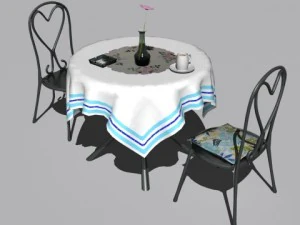 cafe  restaurant table collection 3D Model