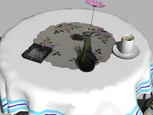 cafe  restaurant table collection 3D Model