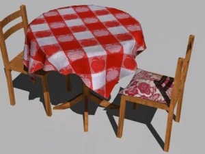cafe  restaurant table collection 3D Model