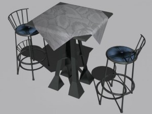 cafe  restaurant table collection 3D Model