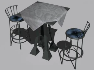 cafe  restaurant table collection 3D Model