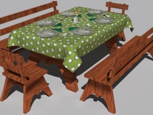 cafe  restaurant table collection 3D Model