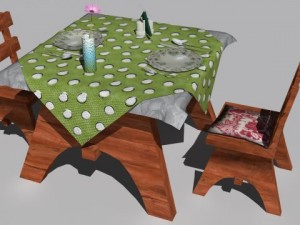 cafe  restaurant table collection 3D Model