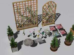 cafe  restaurant table collection 3D Model