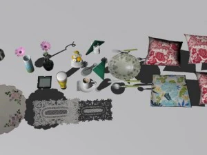 cafe  restaurant table collection 3D Model