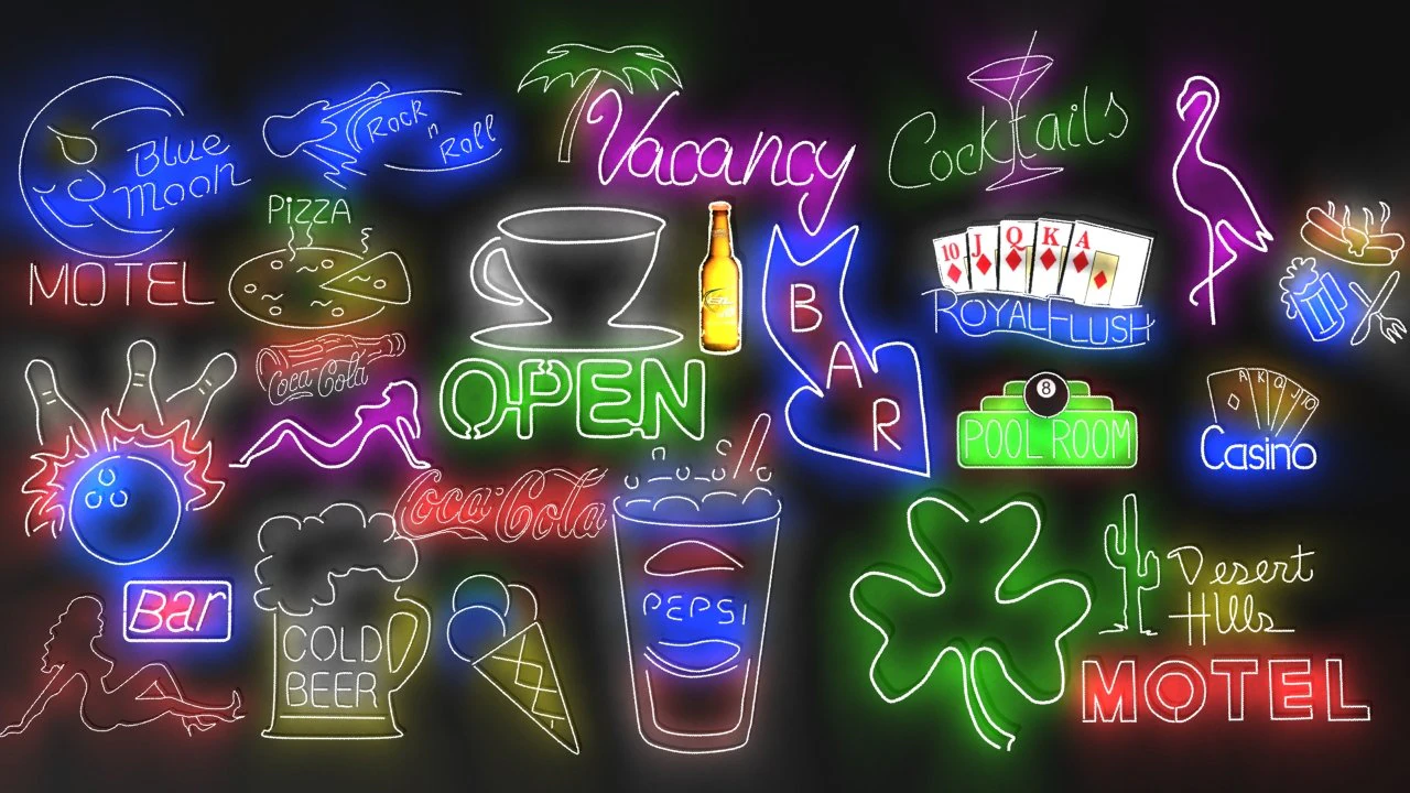 Neon signs collection 3D Model .c4d .max .obj .3ds .fbx .stl .blend