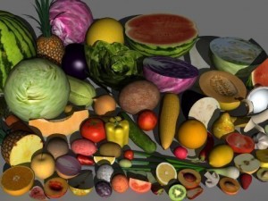fruit and vegetables collection 3D Model