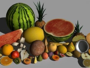 fruit and vegetables collection 3D Model
