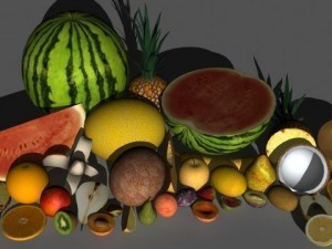 fruit and vegetables collection 3D Model