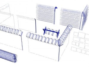 barb wire fences obsticles and warning signs Modello 3D