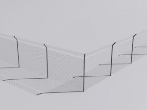 barb wire fences obsticles and warning signs Modello 3D