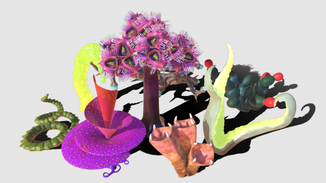 alien plants vol 2 3D Model .c4d .max .obj .3ds .fbx .stl .blend 