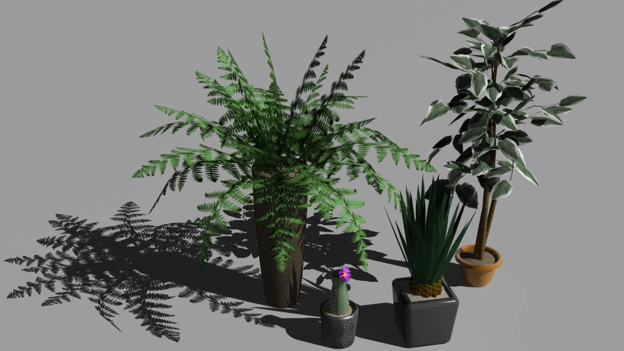 decorative plants 3D Model .c4d .max .obj .3ds .fbx .stl .blend